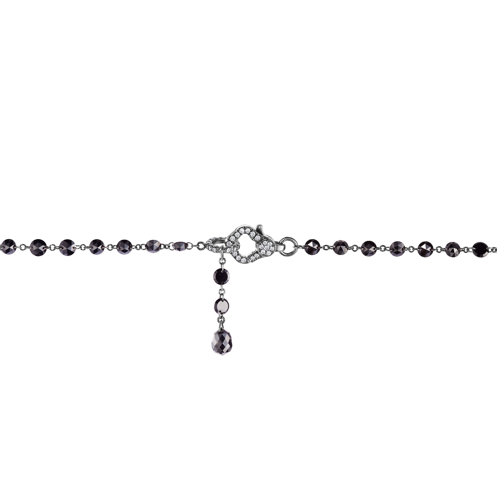 Image of black diamond chain lobster clasp and briolette lariat
